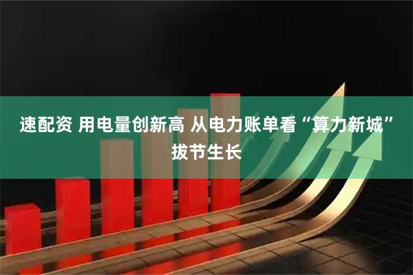 速配资 用电量创新高 从电力账单看“算力新城”拔节生长