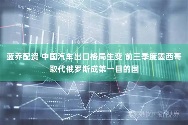 蓝乔配资 中国汽车出口格局生变 前三季度墨西哥取代俄罗斯成第一目的国
